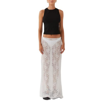 Elegant Y2K Lace Long Skirt for Summer - Beach Party & Elegant Outings