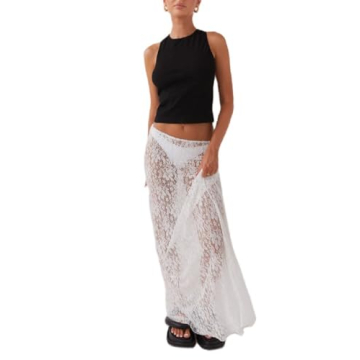 Y2K Summer Elegant Lace Long Skirt for Women - Beach Party Essential