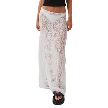 Y2K Summer Elegant Lace Long Skirt for Women - Beach Party Essential