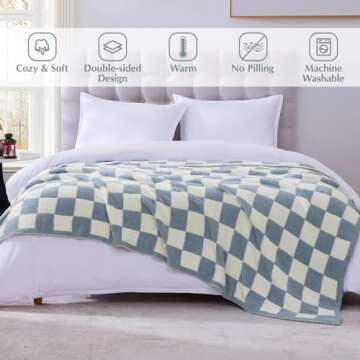 WRENSONGE Checkered Throw Blanket: Cozy, Soft, Stylish & Warm