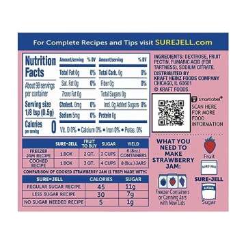 Sure Jell Low Sugar Pectin for Canning - Pack of 3, Sure Jell Fruit Pectin 1.75 oz Boxes for Low or No Sugar Jams, Jellies, and Preserves - Bundled with Daily Gemz Spoon