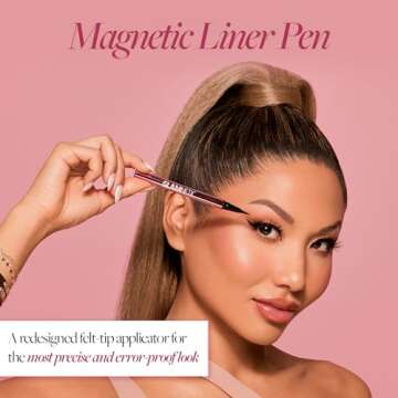 Glamnetic Felt Tip Magnetic Eyeliner Pen - Black 0.025 fl oz | Black Smudgeproof & Waterproof Eyelin...