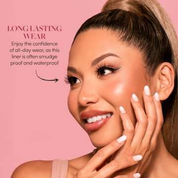 Glamnetic Felt Tip Magnetic Eyeliner Pen - Black 0.025 fl oz | Black Smudgeproof & Waterproof Eyeliner Pen, All-Day Hold for Magnetic Eyelashes, Quick-Drying, Paraben-Free