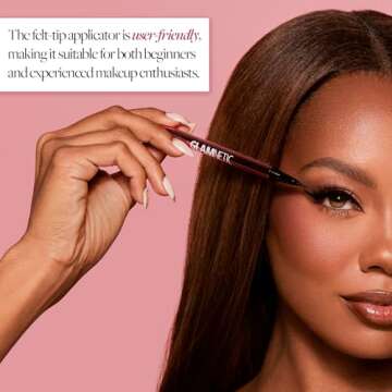 Glamnetic Felt Tip Magnetic Eyeliner Pen - Black 0.025 fl oz | Black Smudgeproof & Waterproof Eyeliner Pen, All-Day Hold for Magnetic Eyelashes, Quick-Drying, Paraben-Free