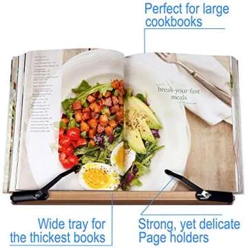 A+ Book Stand BS2500 Large 16x10.5 Portable Adjustable Foldable Bookstand Holder for Reading Hands Free Large Thick Heavy Textbooks Cookbooks Tablets