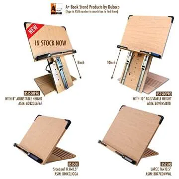 A+ Book Stand BS2500 Large 16x10.5 Portable Adjustable Foldable Bookstand Holder for Reading Hands Free Large Thick Heavy Textbooks Cookbooks Tablets