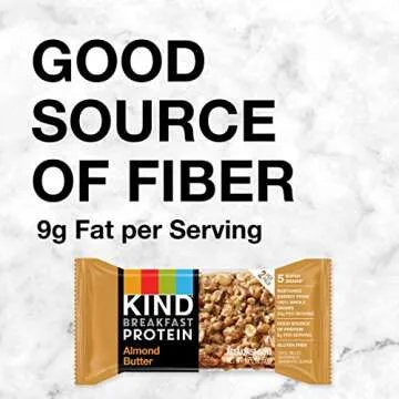 KIND Breakfast Protein Bars, Almond Butter, Healthy Snacks, Gluten Free, 8g Protein, 8 Count