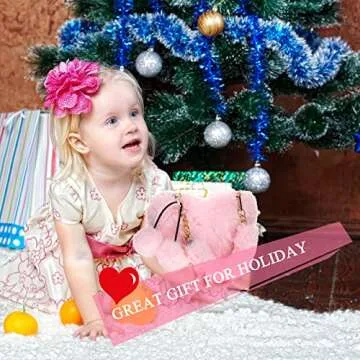 Saintrygo 2 Pcs Valentines Day Furry Purse Heart Shaped Purse Women Soft Fluffy Faux Fur Handbag Gift for Christmas(White, Pink)