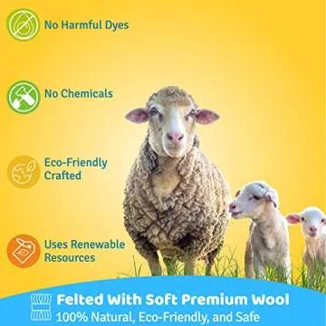 Le Sharma Eco- Octopus – Handmade 100% Natural Boiled Wool Pet Toys – Eco- Friendly Dog Toys - Organic Dog Toys- Design in USA - Small Size: 9 Inches - Yellow Color