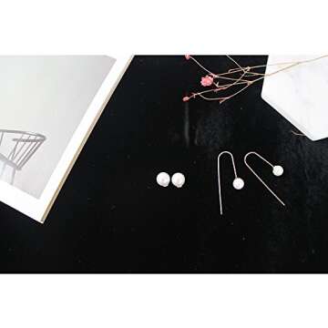 Elegant 18K Gold Plated Pearl Dangle Earrings for Women