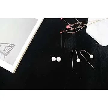 Elegant 18K Gold Plated Pearl Dangle Earrings for Women