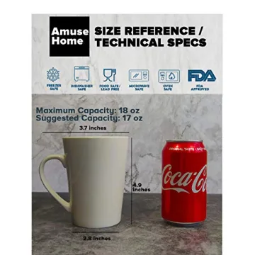 Amuse Grande Mugs Set of 6 Elegance 18 oz Lightweight