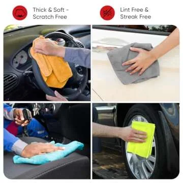 AIDEA Microfiber Cleaning Cloth 24 Pack, 12inx16in Microfiber Towel for Cars, Soft & Absorbent Microfiber Towels, Lint Free Cleaning Cloth, Premium Wash Cloth for House, Kitchen, Car, Shop Towels