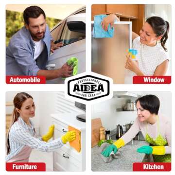 AIDEA Microfiber Cleaning Cloth 24 Pack, 12inx16in Microfiber Towel for Cars, Soft & Absorbent Microfiber Towels, Lint Free Cleaning Cloth, Premium Wash Cloth for House, Kitchen, Car, Shop Towels