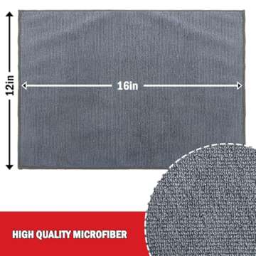 AIDEA Microfiber Cleaning Cloth 24 Pack, 12inx16in Microfiber Towel for Cars, Soft & Absorbent Microfiber Towels, Lint Free Cleaning Cloth, Premium Wash Cloth for House, Kitchen, Car, Shop Towels