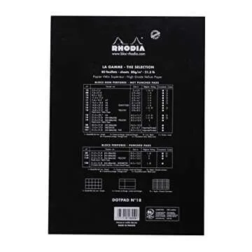 Rhodia Head Stapled Pad, No18 A4, Dot - Black ("8 1/4"" x 11 3/4""") (18559C)