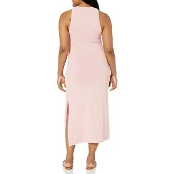 The Drop Women's Gabriela Halter Neck A-Line Side Slit Maxi Dress, Ice Pink, S