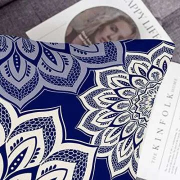 Hexagram Navy Blue Striped Pillow Covers 18" Set of 4