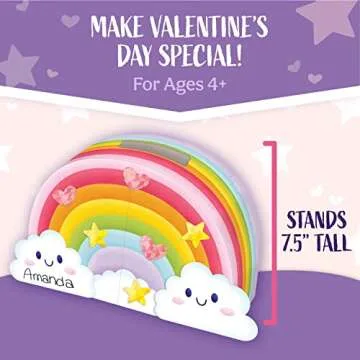Peaceable Kingdom Rainbow Mailbox - Kids Valentines Box Kit