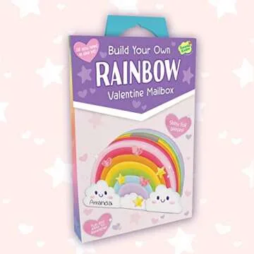 Peaceable Kingdom Rainbow Mailbox - Kids Valentines Box Kit