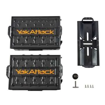 YakAttack TracPak Combo Kit - Stacking Fishing Gear Storage Boxes with Mount Base