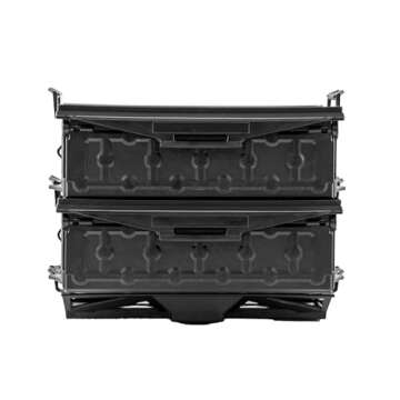 YakAttack TracPak Combo Kit, Set of Two Stacking Fishing Gear Storage Boxes with Track Mount Base, Black (SSO-1002) | Kayak Fishing Accessories