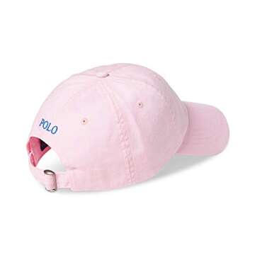 Polo Ralph Lauren Men`s Cotton Chino Baseball Cap (Carmel Pink(3020)/Blue, One Size)