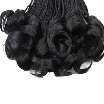Curly Crochet Hair for Women Goddess Box Braids Crochet Hair Pre Looped French Curl Braiding Hair Crochet Braids 14 Inch 7 Packs French Curls Braids Layered Knotless Braids Hair Extensions(1B)