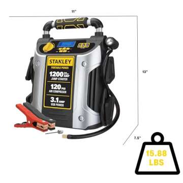 Stanley 1200 Peak Amp Automotive Jump Starter for Safe Travel