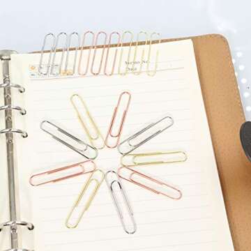 Colorful AOKIVIGOA Paper Clips in Stylish Box - 100pcs
