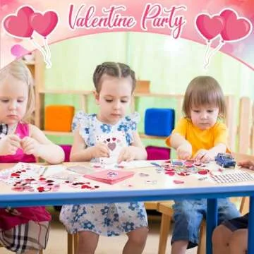 Zonon 32 Pack Valentines Crafts Set, Valentines DIY Card Valentines's Day Kits for Kids Girls Boys Foam Heart Sticker Craft DIY Kits Sticker Envelopes Cards Set for Classroom Exchange Gifts (Pink)