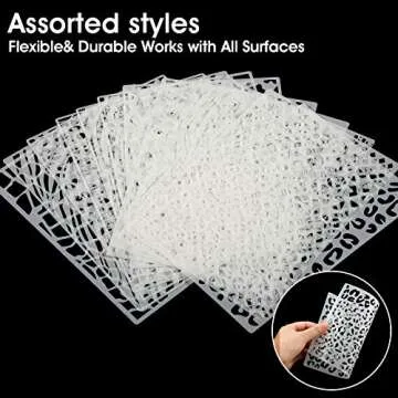 Zonon 12 Pieces Leopard Stencils Animal Cheetah Stencils Reusable Snakeskin Painting Template for Bleaching Shirts Baking DIY Crafts Wall(5.9 x 8.3 Inch)