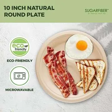Eco-friendly 10-inch Compostable 3 Compartment Plates