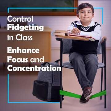 Pick A Toy Chair Bands for Kids with Fidgety Feet, 3-Pack, Fidget Chair and Desk Bands, Stretchy Bands for Feet, for Kids with ADHD, ADD, SPD, Autism