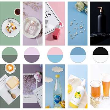 EOAJAFOU 5pcs 34x22in Morandi Background Paper Photography Backdrops Solid Color Photo Background fo...