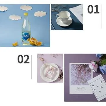 EOAJAFOU 5pcs 34x22in Morandi Background Paper Photography Backdrops Solid Color Photo Background for Food, Pastry, Jewelry, Cosmetics Backdrop Shoot