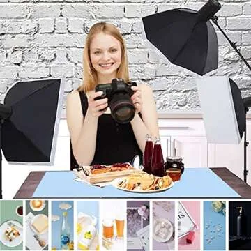 EOAJAFOU 5pcs 34x22in Morandi Background Paper Photography Backdrops Solid Color Photo Background for Food, Pastry, Jewelry, Cosmetics Backdrop Shoot
