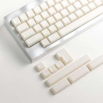Elegant REDQIN White Jade Keycaps for Ergonomic Keyboards