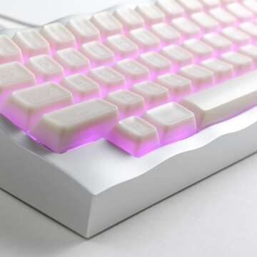 Elegant REDQIN White Jade Keycaps for Ergonomic Keyboards