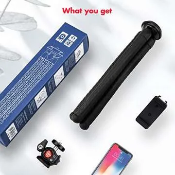 Fotopro Flexible Tripod for iPhone Bendable Flex Leg Camera Tripod with Ball Head Phone Mount idea for Travel vlogging Video Handheld Camera Phone Holder Tripod Stand