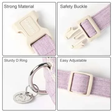 DOGWONG Cotton Hemp Dog Collar - Adjustable & Durable