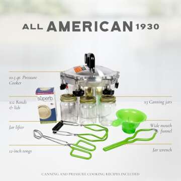 All American 1930: 10.5qt Pressure Cooker/Canner Plus (The 910) - Exclusive Metal-to-Metal Sealing S...