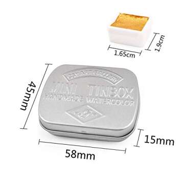 Csy Art Supplies Handmade Watercolors Paint Set - 6 Metallic Gold Colors Half Pans Glitter Solid Water Color- Metal Case Sparkle Pearlescent Watercolour For Artists, Students & Hobbyists