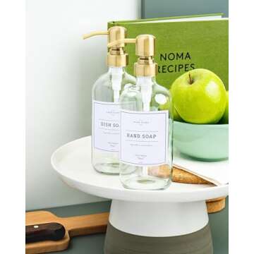 Vine Creations Clear Glass Soap Dispenser 2 Pack