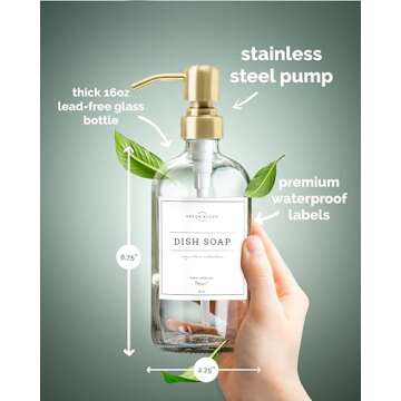 Vine Creations Clear Glass Soap Dispenser 2 Pack