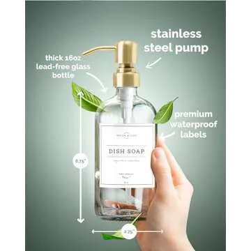 Vine Creations Clear Glass Soap Dispenser 2 Pack