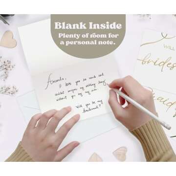 Bridesmaid Proposal Cards - 12 Cards With Envelopes - Includes Will You Be My Bridesmaid, Maid of Honor, Matron of Honor, Flower Girl Cards