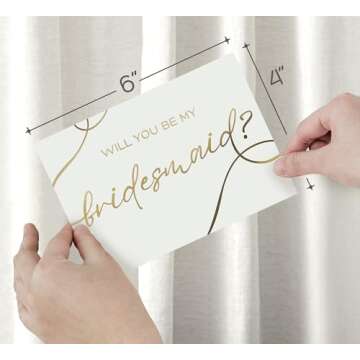Bridesmaid Proposal Cards - 12 Cards With Envelopes - Includes Will You Be My Bridesmaid, Maid of Honor, Matron of Honor, Flower Girl Cards