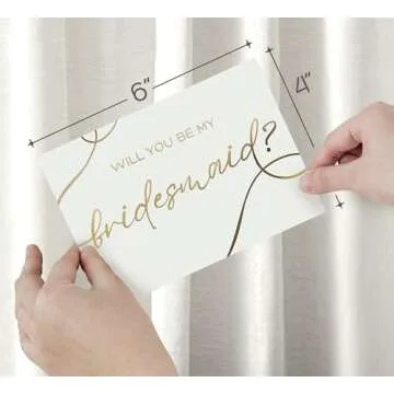 Bridesmaid Proposal Cards - 12 Cards With Envelopes - Includes Will You Be My Bridesmaid, Maid of Honor, Matron of Honor, Flower Girl Cards