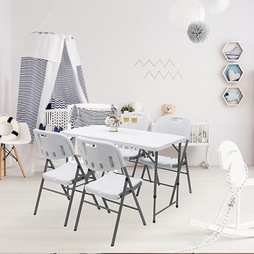 Lakhow 4-Foot Folding Table - Portable and Adjustable
